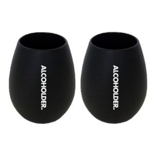 Picture of SQUISH STEMLESS SILICONE WINE TUMBLERS BLACK