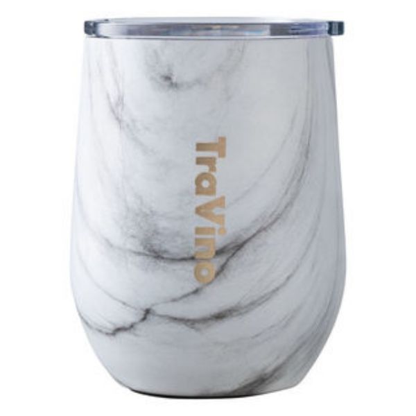 Picture of STEMLESS WINE TUMBLER WHITE MARBLE