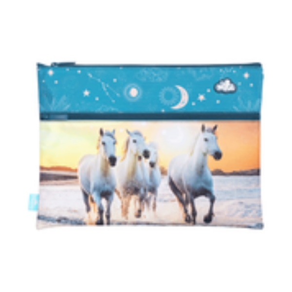 Picture of A4 TWIN ZIP PENCIL CASE SPENCIL ASSORTED STYLES