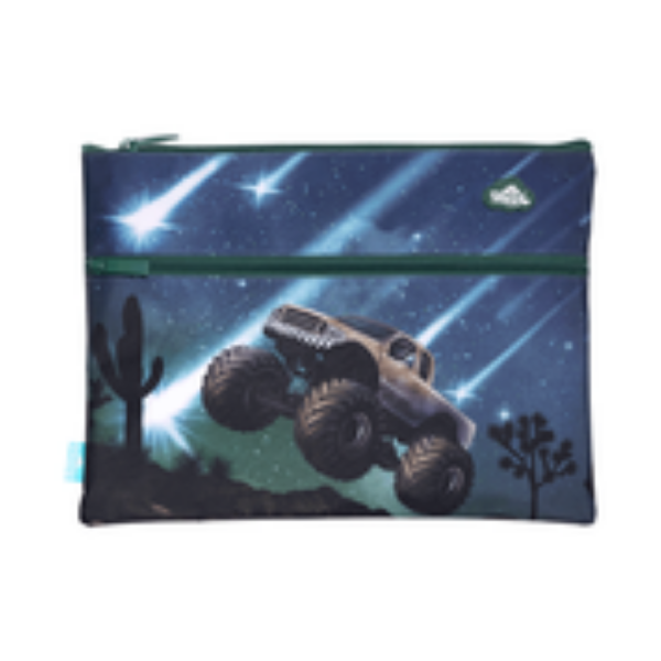 Picture of A4 TWIN ZIP PENCIL CASE - METEOR TRUCKS