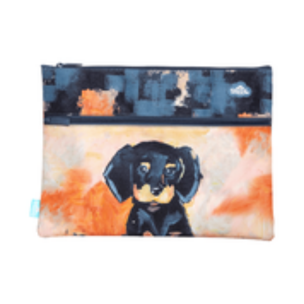 Picture of A4 TWIN ZIP PENCIL CASE - SHADOW