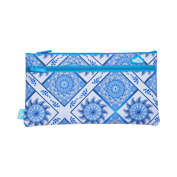 Picture of Twin Zip Pencil Case Boho Blue