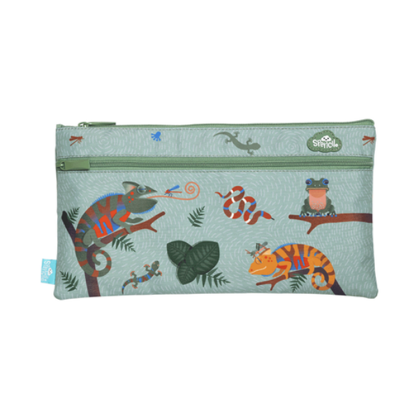 Picture of Twin Zip Pencil Case Quirky Chameleon