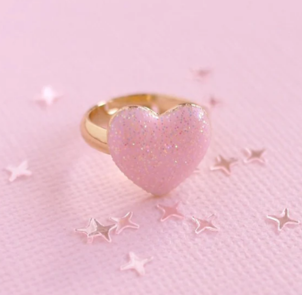 Picture of GLITTER HEART PINK RING