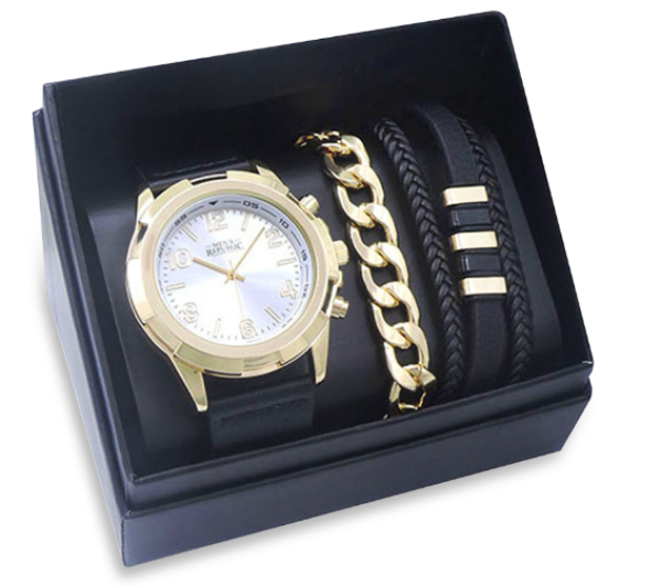 Picture of BLACK & GOLD WATCH SET WITH 2 BRACELETS