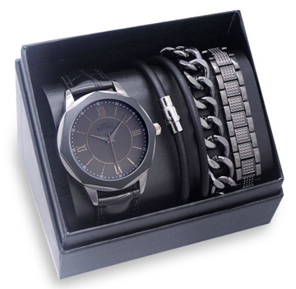 Picture of WATCH SET WITH 3 BRACELET GUN METAL