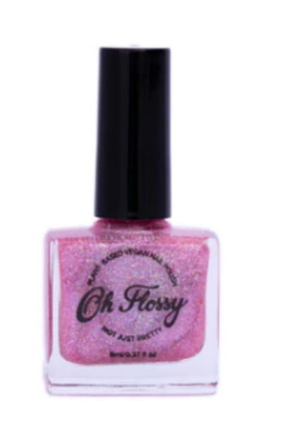 Picture of OH FLOSSY NAIL POLISH - JOYFUL PINK GLITTER