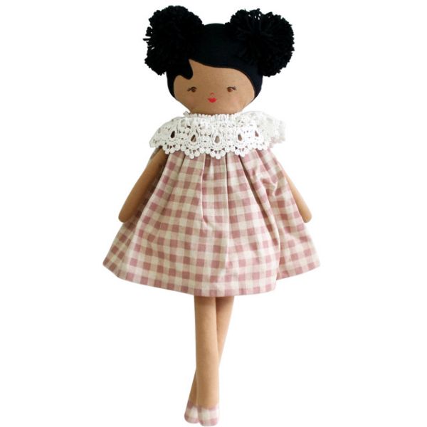 Picture of AGGIE DOLL 45CM ROSE CHECK