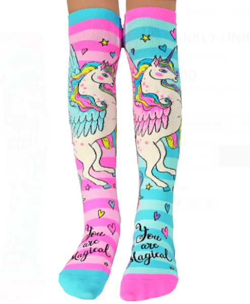 Picture of SPARKLY UNICORN SOCKS AGE 6-99