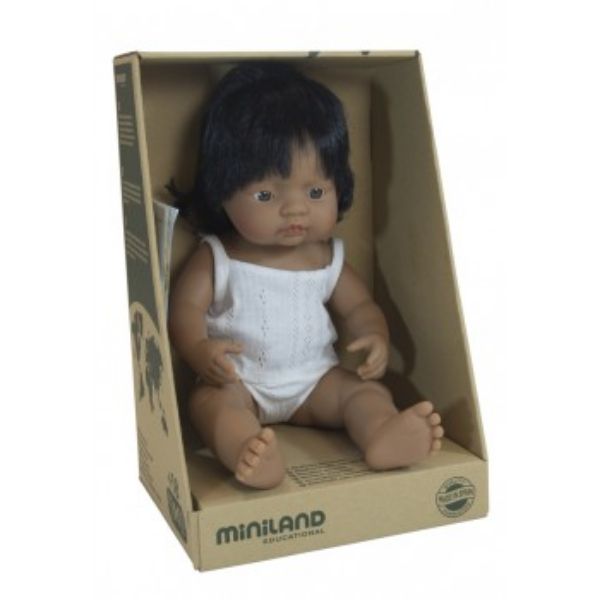 Picture of MINILAND BABY HISPANIC GIRL DOLL 38CM