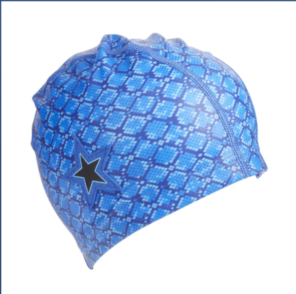 Picture of BLING2O ROYAL BLUE SNAKE PRINT STAR SWIM CAP