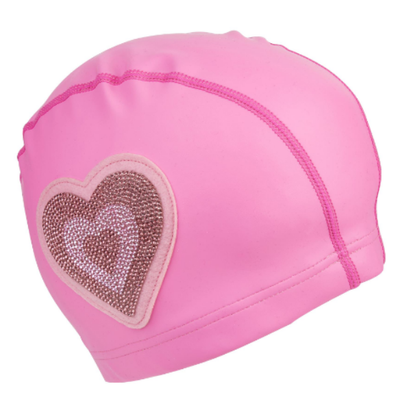 Picture of BLING2O NEON PINK HEART SWIM CAP