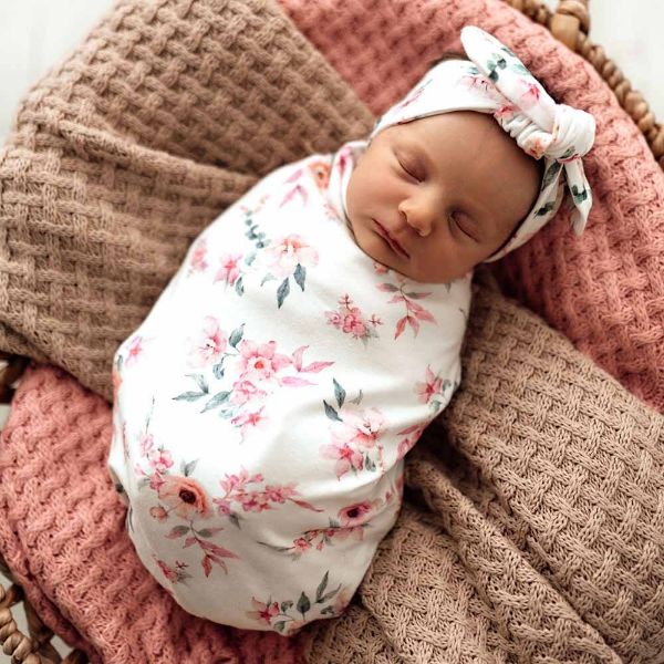 Picture of CAMILLE ORGANIC SNUGGLE SWADDLE & TOPKNOT SET