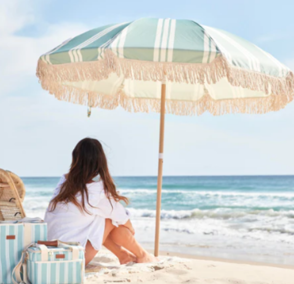 Picture of ELA & EARTH LONG BEACH STRIPE BEACH UMBRELLA