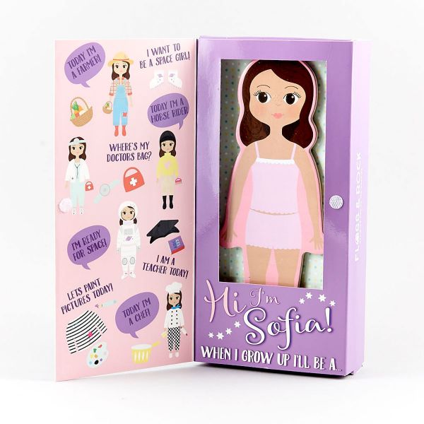 Picture of FLOSS & ROCK WOODEN MAGNETIC DRESS UP DOLL - SOFIA