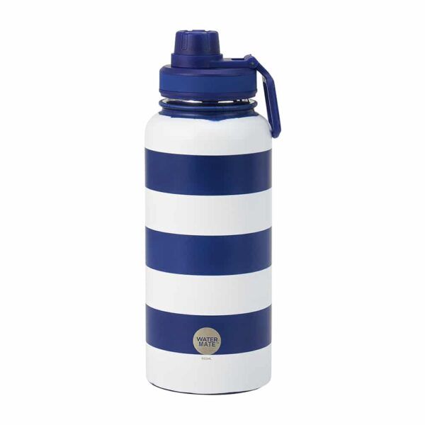 Picture of WATERMATE STAINLESS STEEL WATER BOTTLE NAVY STRIPE - 950ML