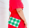 Picture of CAPRI GREEN AND WHITE GINGHAM SMALL CROSSBODY BAG