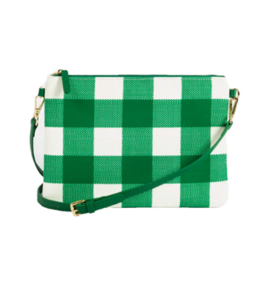 Picture of CAPRI GREEN AND WHITE GINGHAM SMALL CROSSBODY BAG