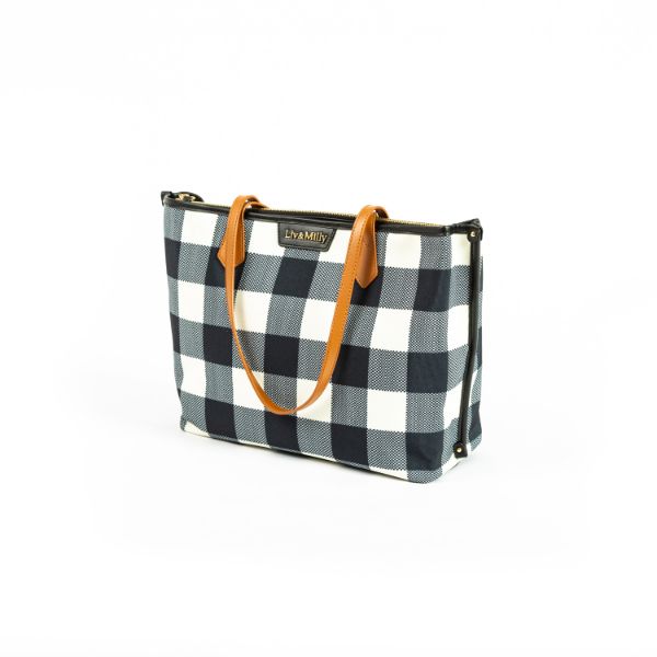 Picture of CAPRI BLACK AND WHITE GINGHAM TOTE