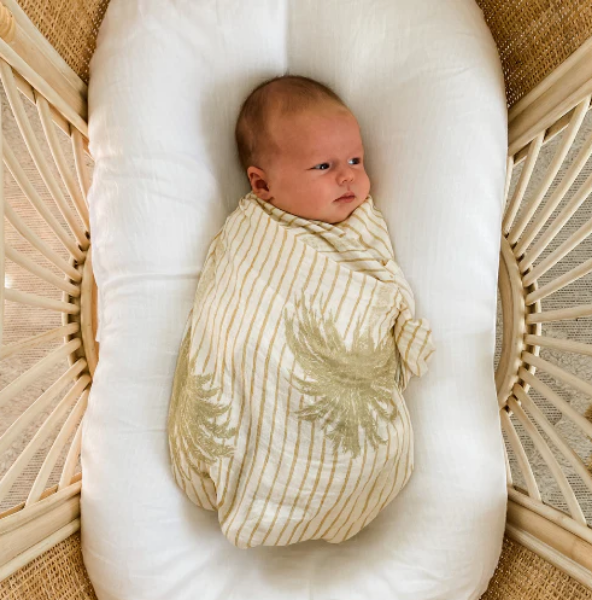 Picture of STRIPE PALM MUSLIN SWADDLE WRAP