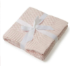 Picture of BLUSH PINK DIAMOND KNIT BABY BLANKET