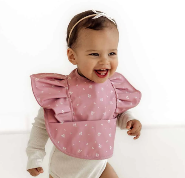 Picture of PINK FLEUR FRILL SNUGGLE BIB