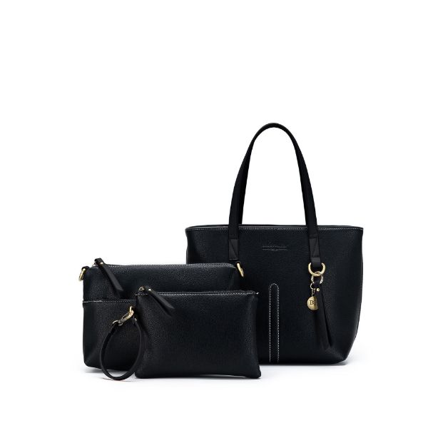 Picture of TARA BLACK 3 PIECE HANDBAG SET