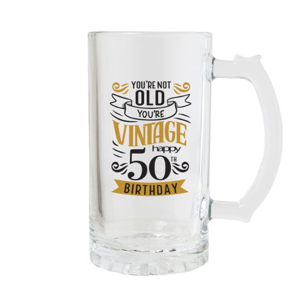 Picture of 50TH BIRTHDAY BEER GLASS SIP CELEBRATION