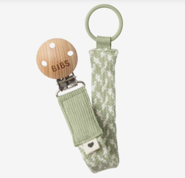 Picture of PACIFIER CLIP - SAGE & IVORY