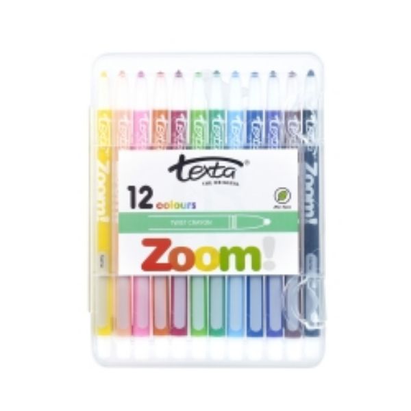 Picture of CRAYONS TEXTA ZOOM TWIST HARD CASE PK12