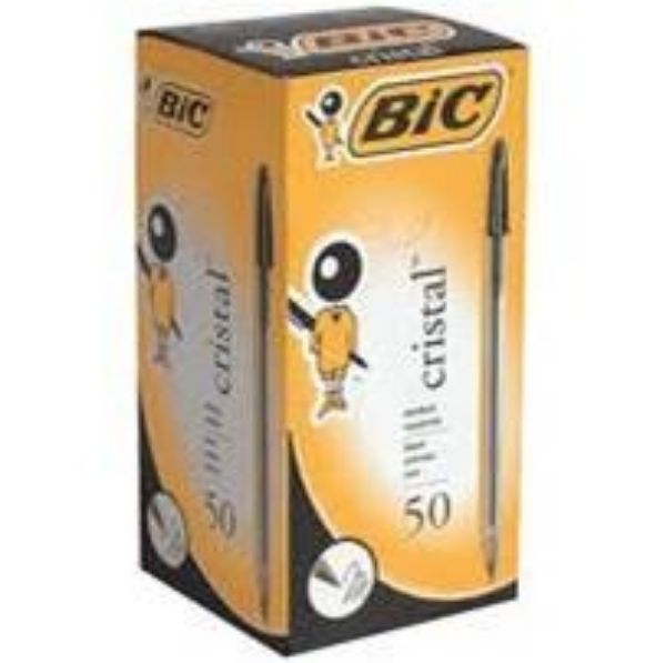 Picture of PEN BIC BP CRISTAL MED BLACK BX50