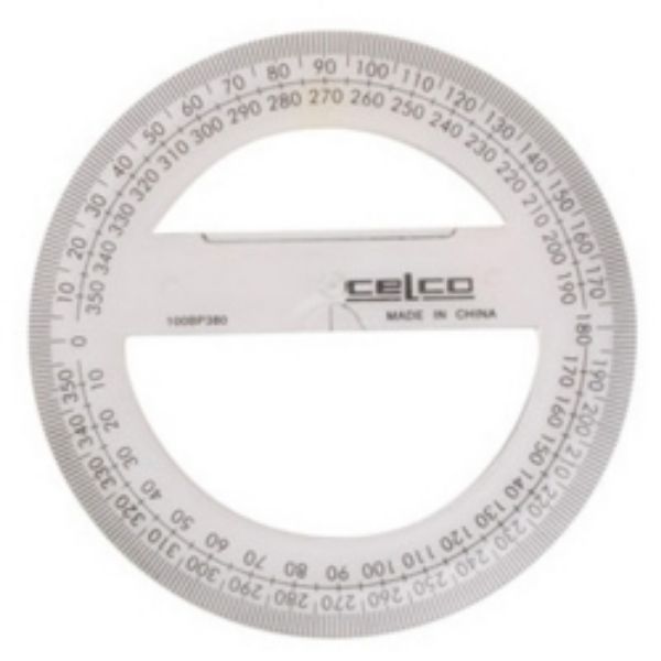 Picture of PROTRACTOR CELCO 10CM 360 DEG FULL CIRCLE