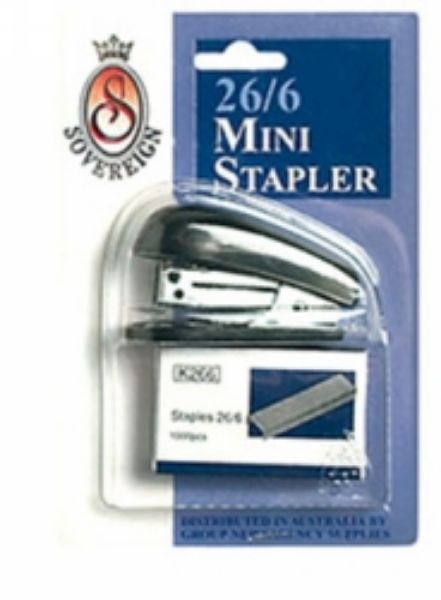 Picture of STAPLER SOVEREIGN MINI 26/6 W/STAPLES AS