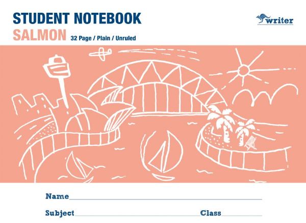 Picture of STUDENT NOTEBOOK SALMON 32PGS PLAIN