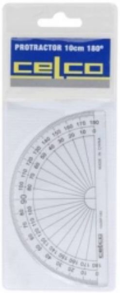 Picture of PROTRACTOR CELCO 10CM 180 DEG HALF CIRCL