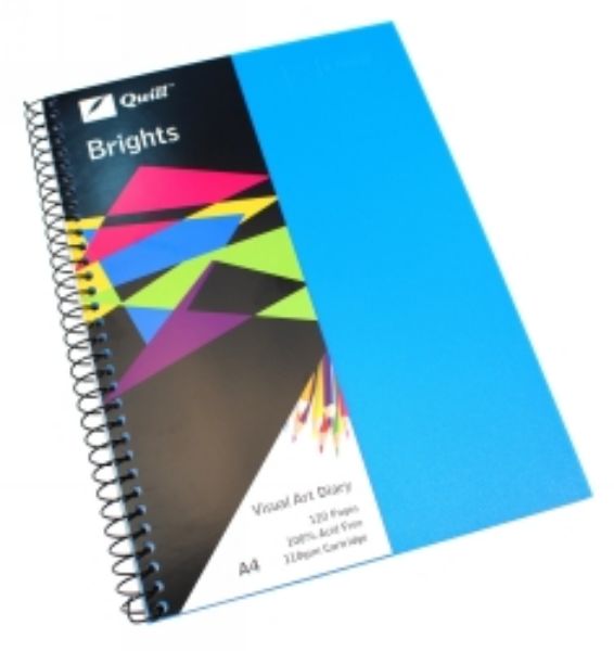 Picture of VISUAL ART DIARY QUILL A4 BRIGHTS BLUE 6