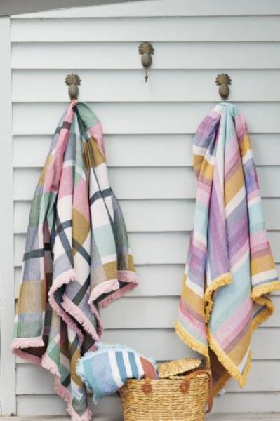 Picture of SOLSSE LUXURY PICNIC RUG/THROW SUNSET CHECK