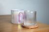 Picture of ARCHER RIBBED GLASS MUG CLEAR & LIGHT PINK